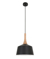 NORDIC: Modern Scandinavian Small Dome Shape Steel & Wood Pendant Lights