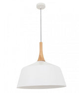 NORDIC: Modern Scandinavian Large Dome Shape Steel & Wood Pendant Lights