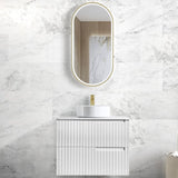 Noosa Fluted Wall Hung Vanity 750mm Satin White