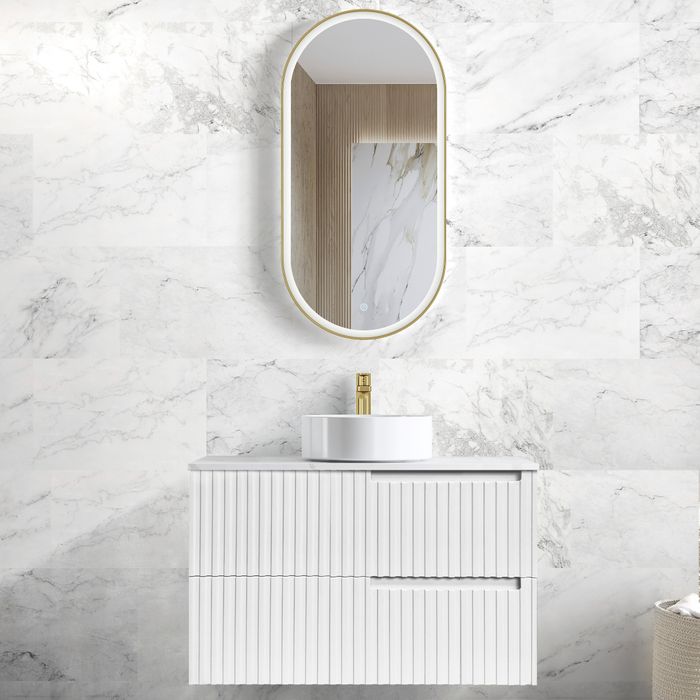 Vanity NOOSA Wall Hung 900mm Satin White