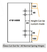 Pool Hinge - 90 ° Glass to Round Post - Normal Spring