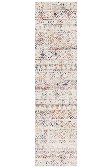 Oasis Ismail Multi Grey Rustic Runner Rug