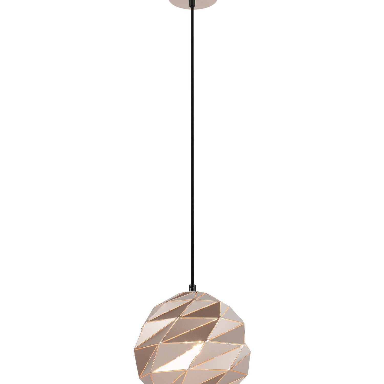 ORIGAMI: Interior Small Dome Carved Iron Origami Style Pendant Lights