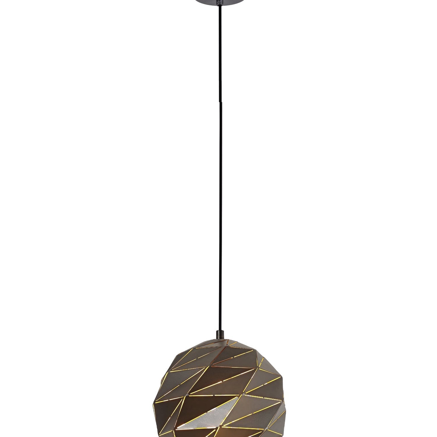ORIGAMI: Interior Small Dome Carved Iron Origami Style Pendant Lights