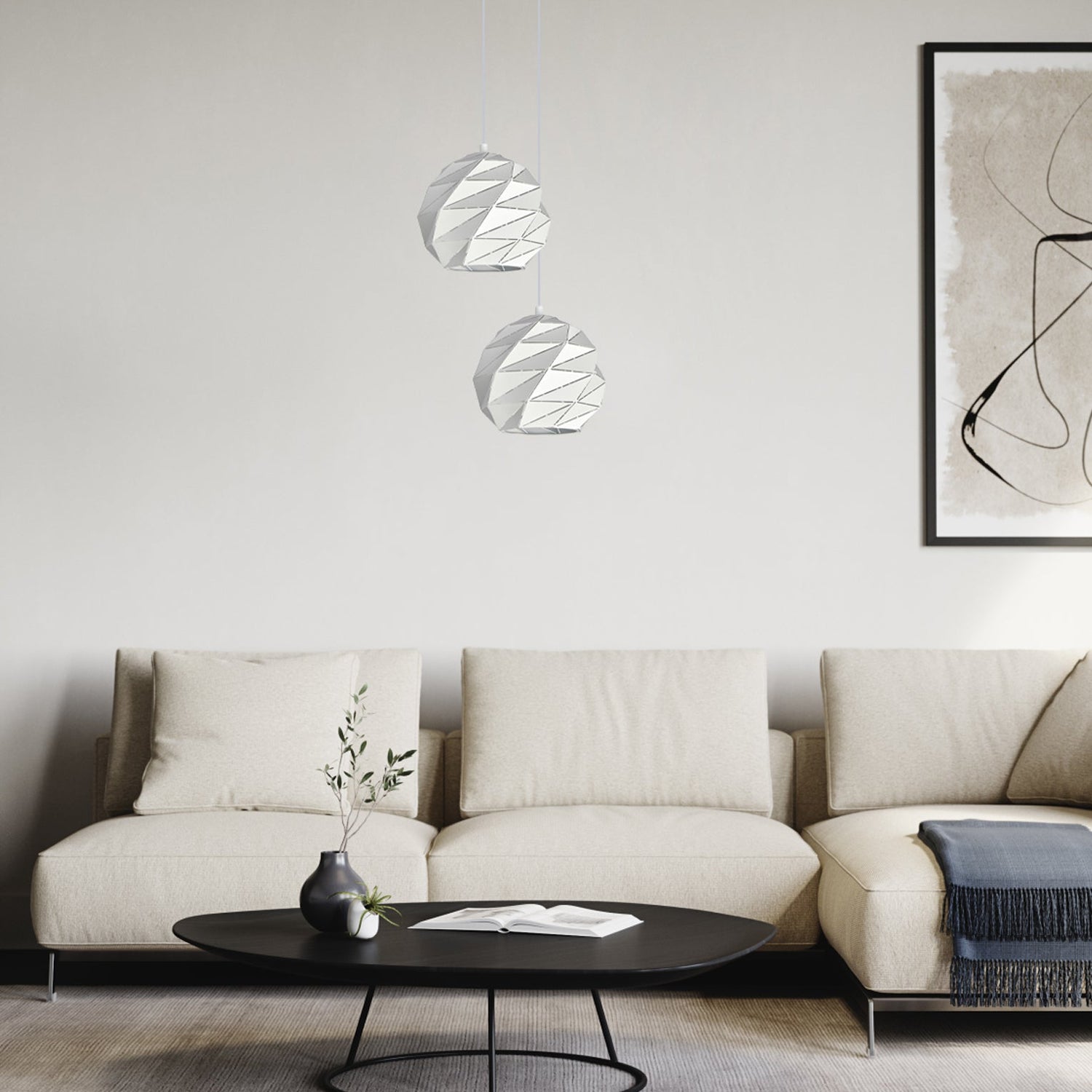 ORIGAMI: Interior Large Dome Carved Iron Origami Style Pendant Lights