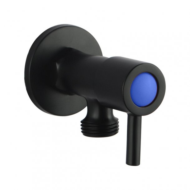 BLAZE Round Black 1/4 Turn Washing Machine Stop Tap