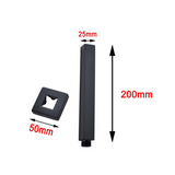 Blaze Square Ceiling Shower Arm 200mm - Black Technical Drawing