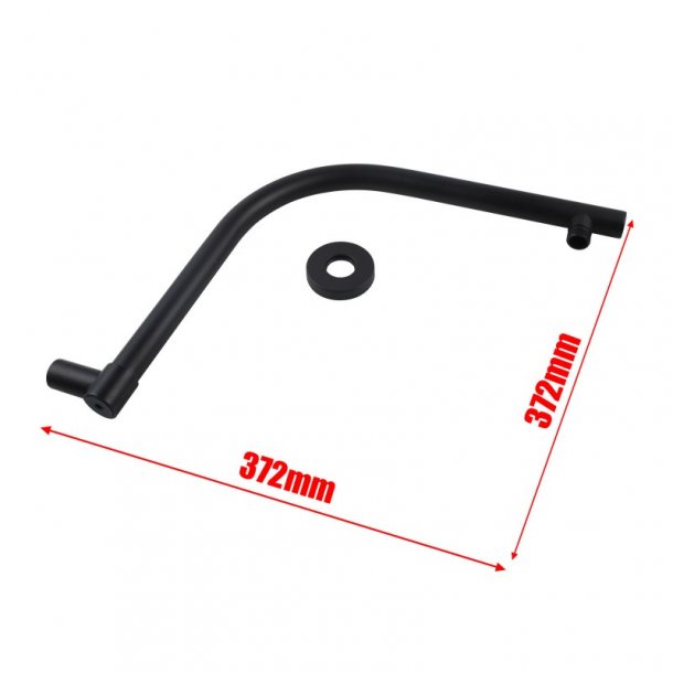 Blaze Round Swivel Gooseneck Shower Arm - Black Technical Drawing