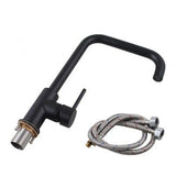 AQU Electroplated Brass Swivel Spout Kitchen Mixer Tap - Matte Black
