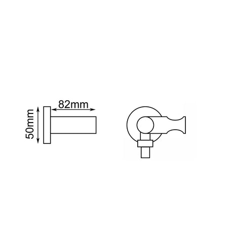 AQU Round Hand Held Shower Bracket Holder - Black