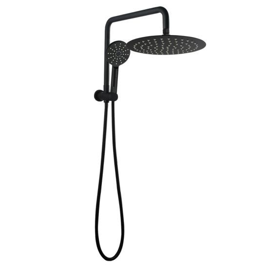 10'' Round Shower Station Top Water Inlet - Black