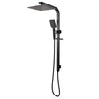 AQU 10'' Square Wide Rail Shower Station Top Water Inlet - Black