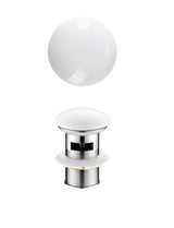 Pop Up Waste with Overflow Ceramic Gloss White