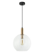 PATERA: Interior Glass with Extended Bronze Highlight Pendant Lights
