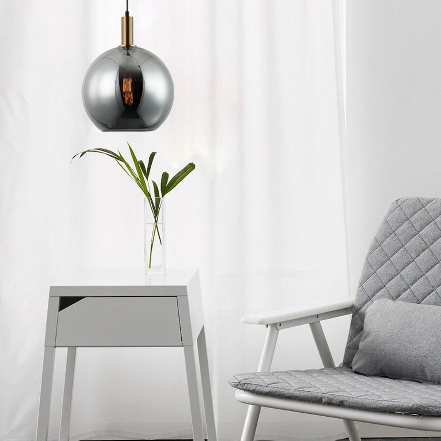 PATERA: Interior Glass with Extended Bronze Highlight Pendant Lights