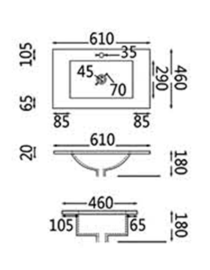PETRA PVC Wall Hung Vanity 750mm