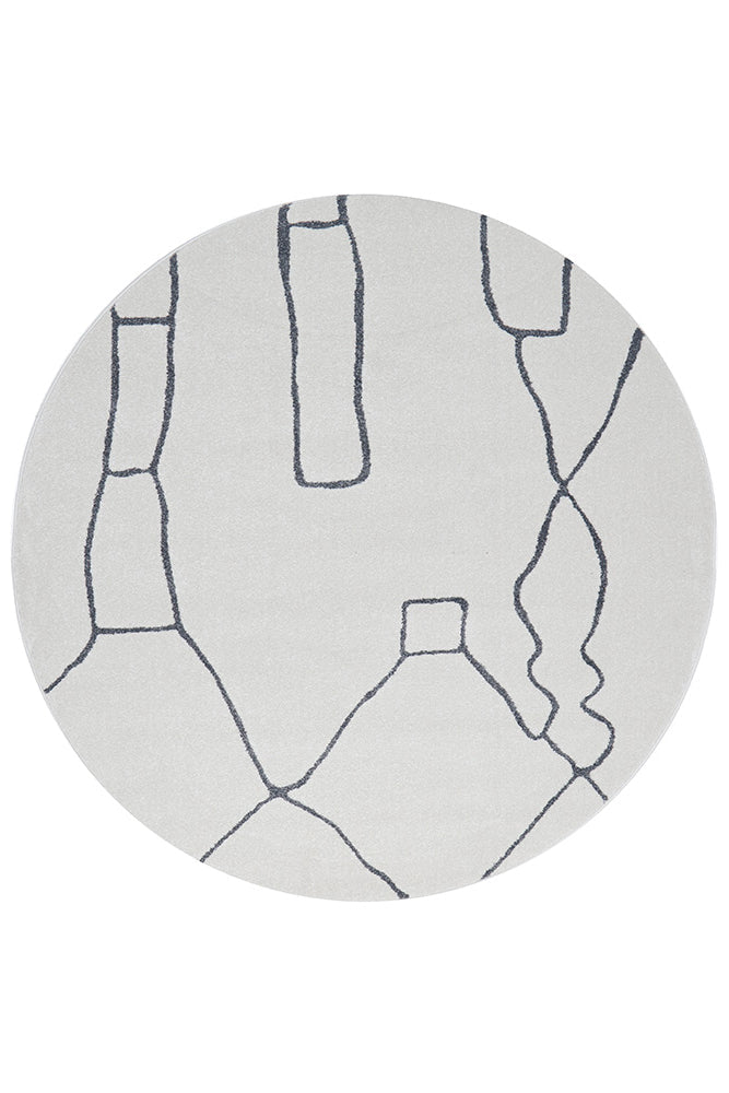 Paradise Amy Grey Round Rug