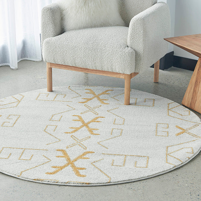 Paradise Cala Gold Round Rug