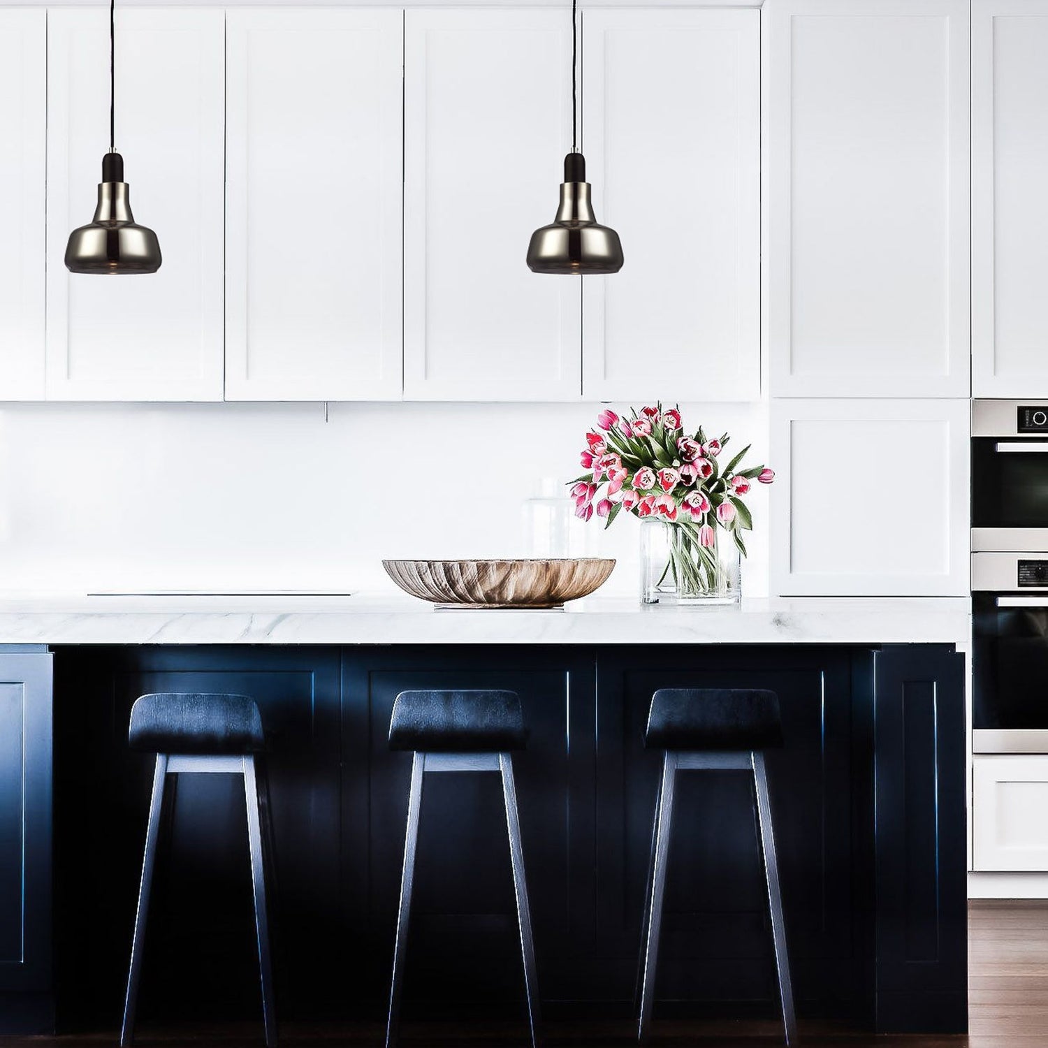 PENOLA: GU10 Smoke Glass Dome Pendant Light