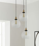 PESINI: Interior Wine Glass with Antique Brass/ Chrome Highlight Pendant Lights
