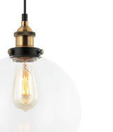 PESINI: Interior Wine Glass with Antique Brass/ Chrome Highlight Pendant Lights