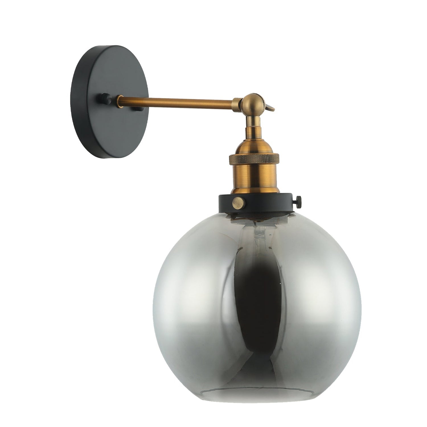 PESINI: Interior Swing Arm Glass with Antique Brass/ Chrome Highlight Wall Lights