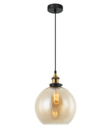 PESINI: Interior Wine Glass with Antique Brass/ Chrome Highlight Pendant Lights