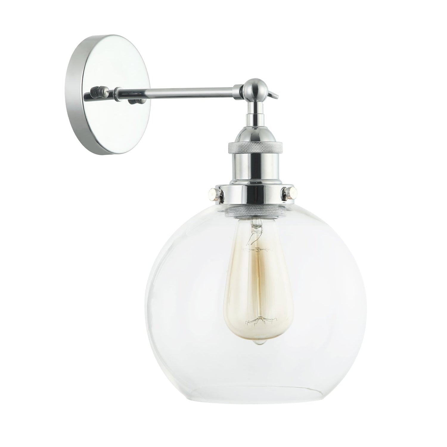 PESINI: Interior Swing Arm Glass with Antique Brass/ Chrome Highlight Wall Lights