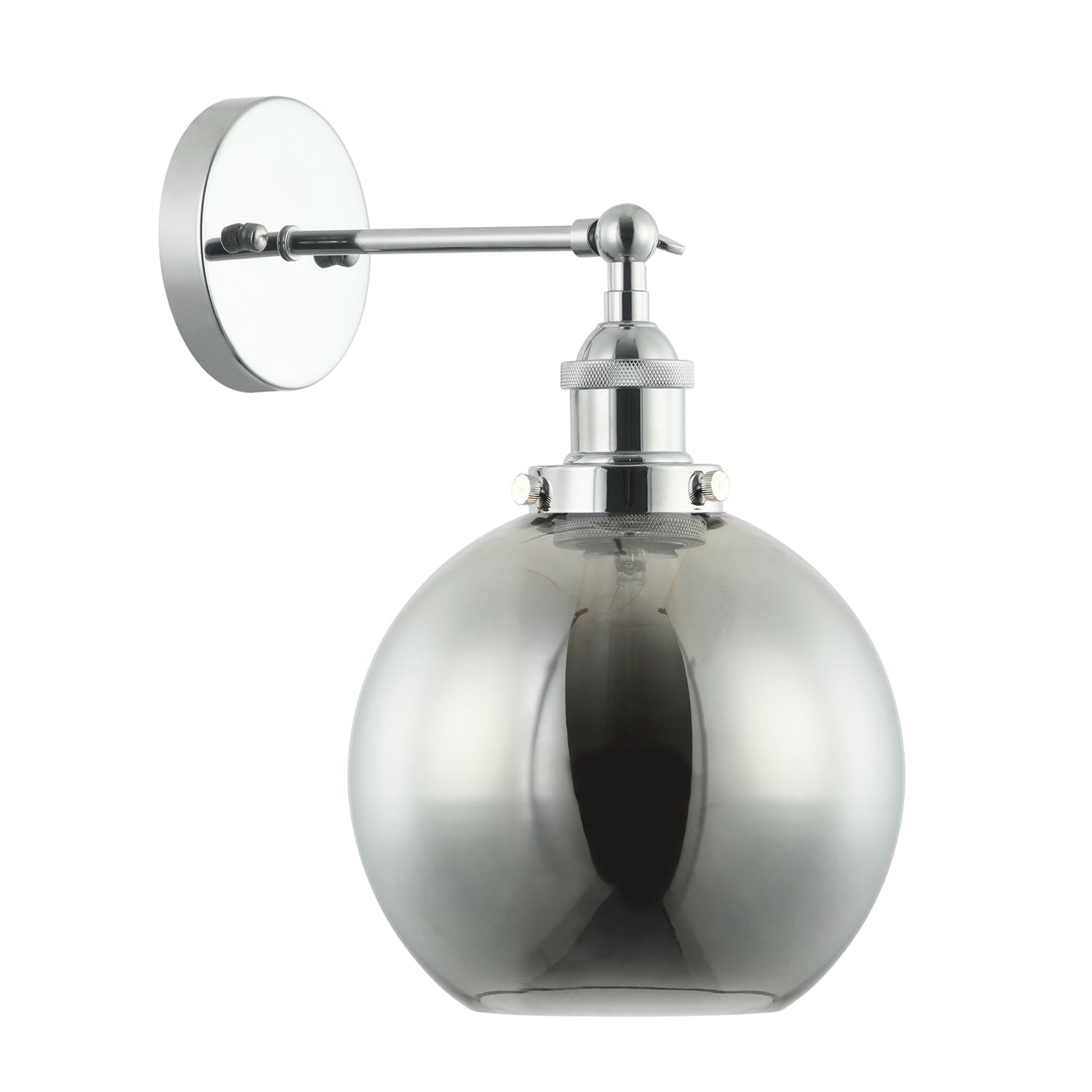 PESINI: Interior Swing Arm Glass with Antique Brass/ Chrome Highlight Wall Lights