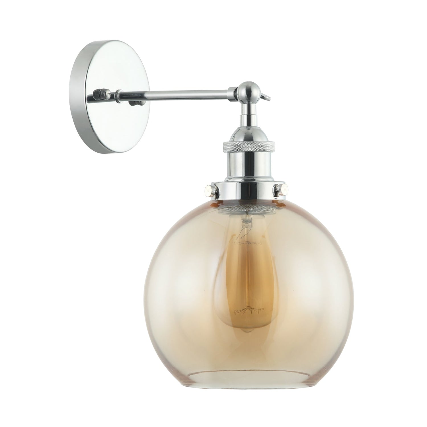 PESINI: Interior Swing Arm Glass with Antique Brass/ Chrome Highlight Wall Lights