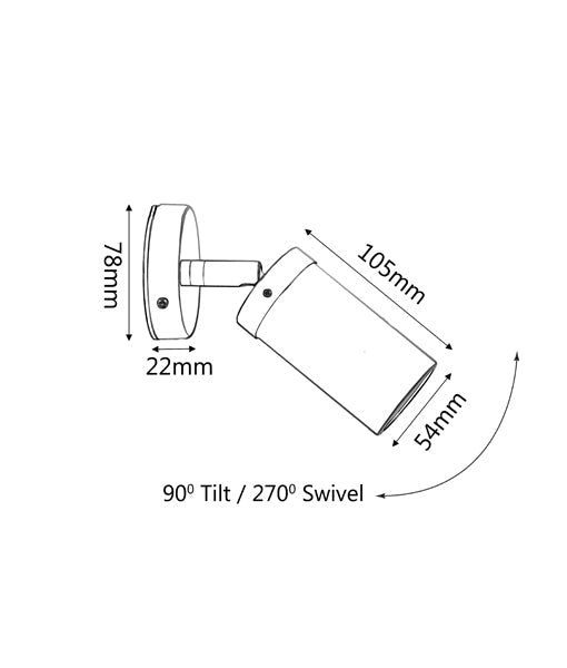 GU10 Exterior Wall Pillar Spot Lights (Light Weight Copper) IP54