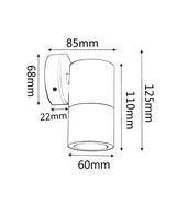 GU10 Exterior Wall Pillar Spot Lights (White Aluminium) IP65