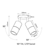 MR16 Exterior Wall Pillar Spot Lights (White Aluminium) IP65