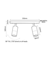 GU10 Exterior Adjustable Head Bar Lights (Titanium) IP44