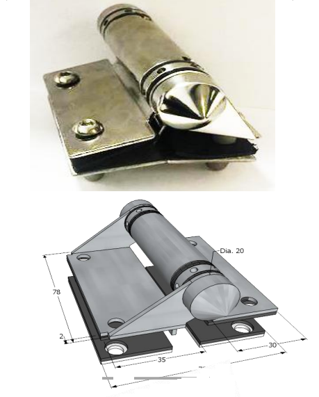Pool Hinge - 180 ° Glass to Glass - Normal Spring