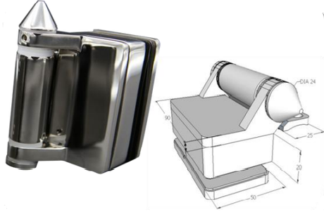 Pool Hinge - 180 ° Glass to Round Post - Heavy Duty Spring