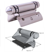 Pool Hinge - 90 ° Glass to Round Post - Normal Spring
