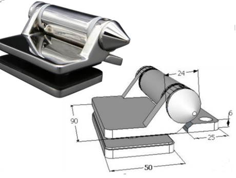 Pool Hinge - 180 ° Glass to Square Post - Heavy Duty Spring