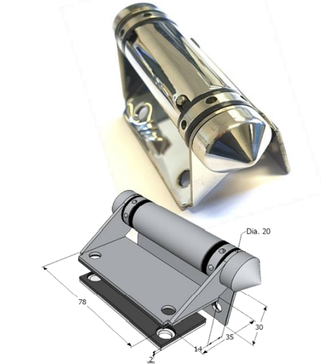 Pool Hinge - 90 ° Glass to Wall - Normal Spring