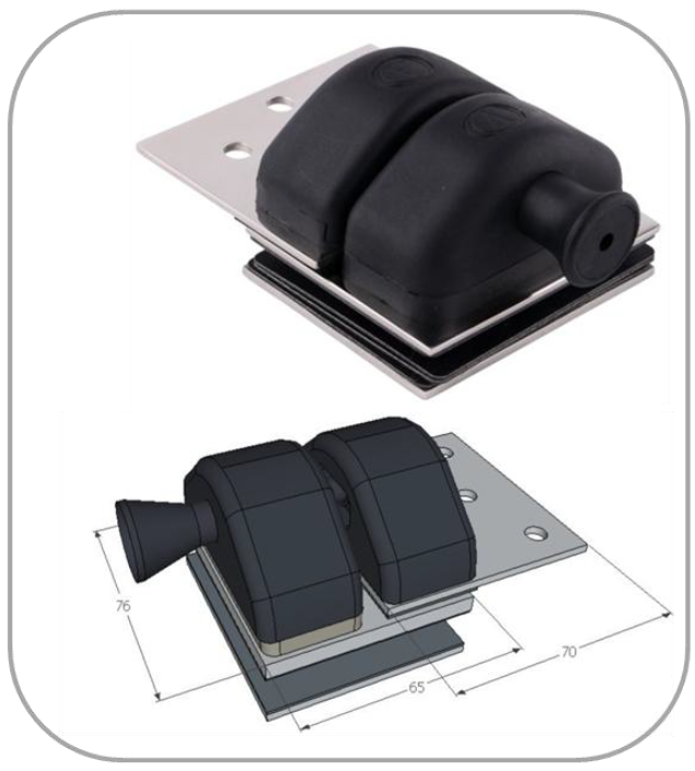Pool Latch - 180 ° Glass to Square Post