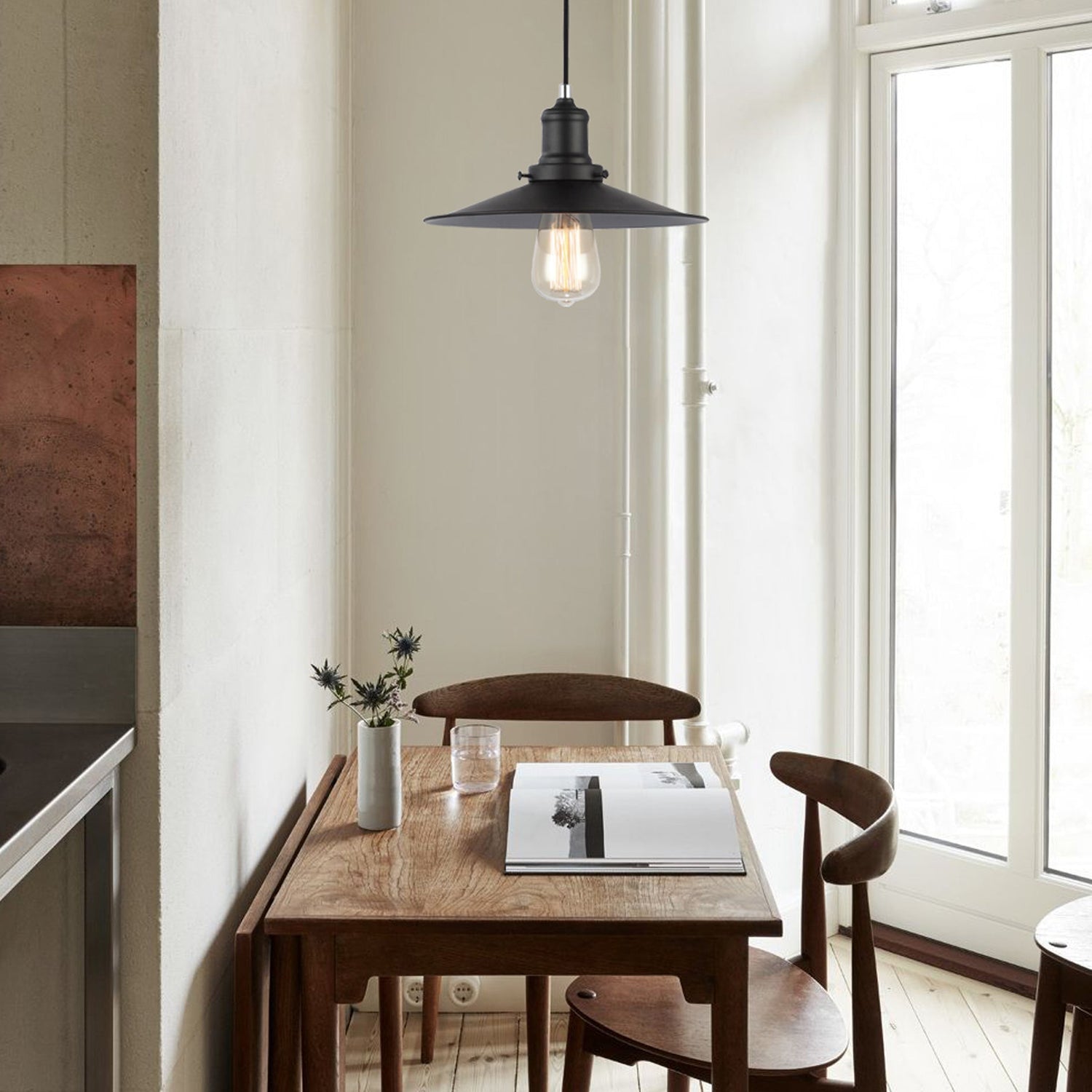 PIATTO: Industrial Black Coolie Pendant Lights