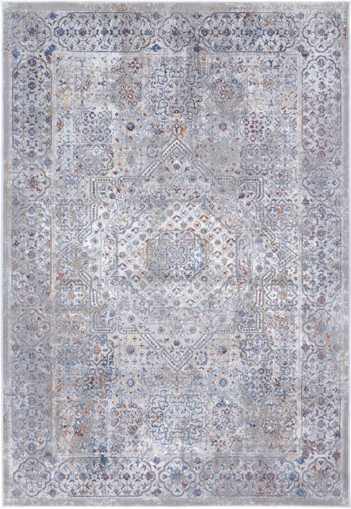 Malo Aurora Grey & Blue Traditional Rug