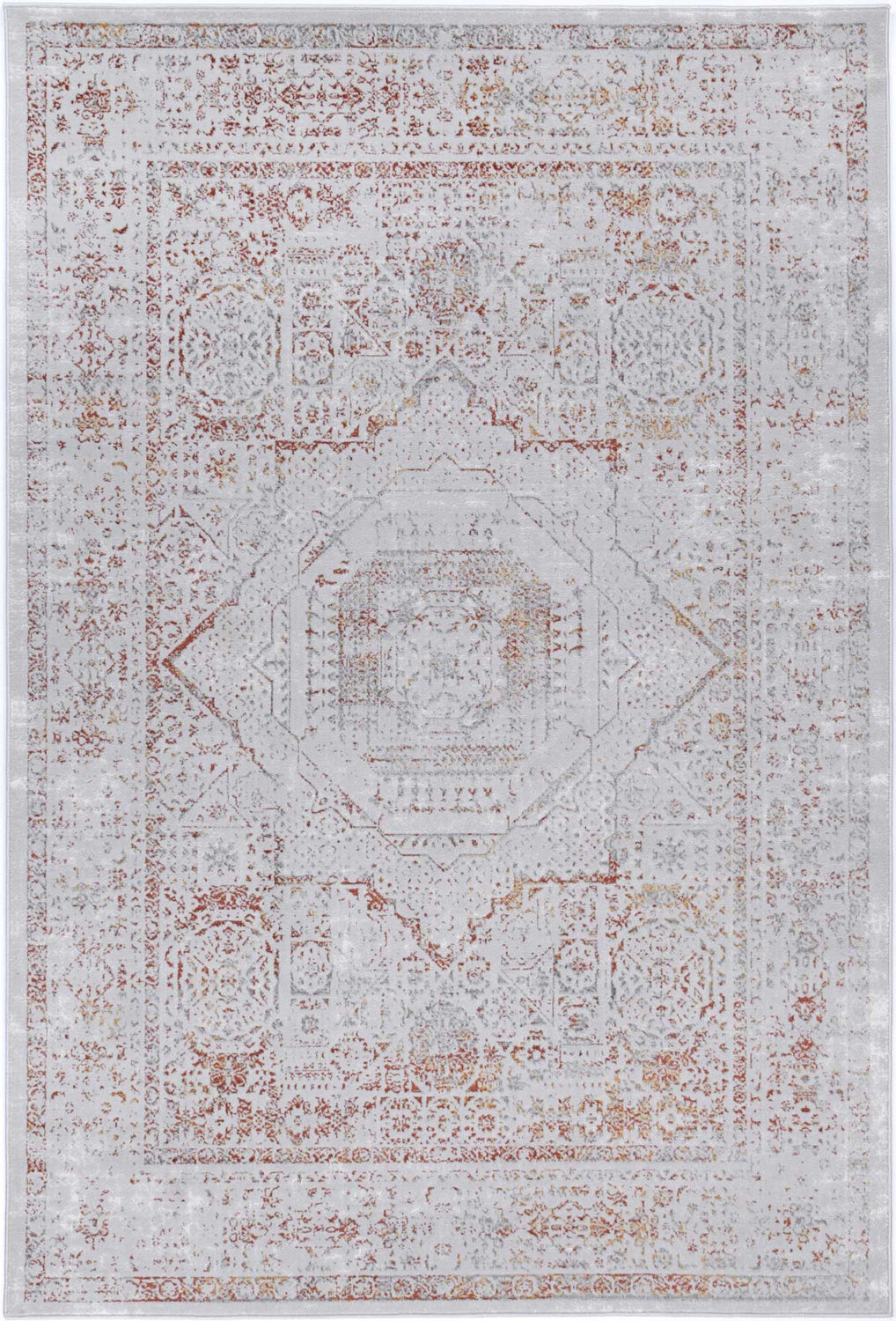 Malo Luna Cream & Red Traditional Rug