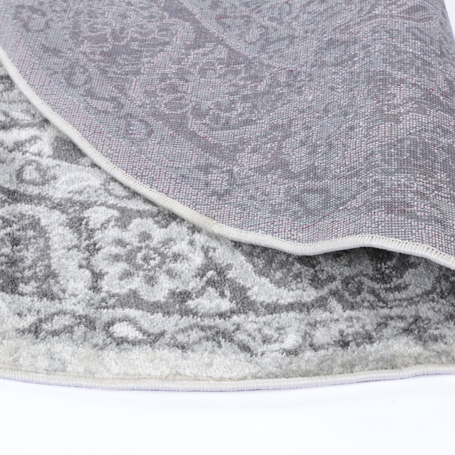 Ligures  White Grey Traditional Rug