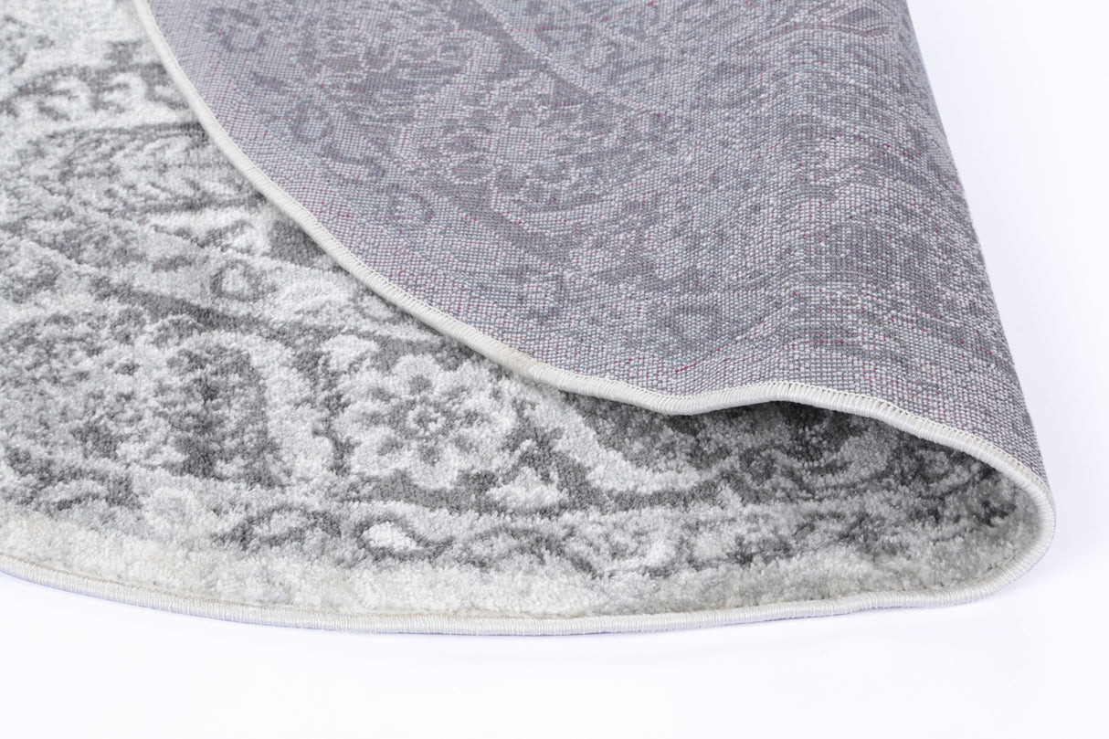 Ligures  White Grey Traditional Rug