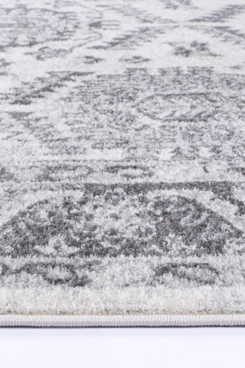 Ligures  White Grey Traditional Rug