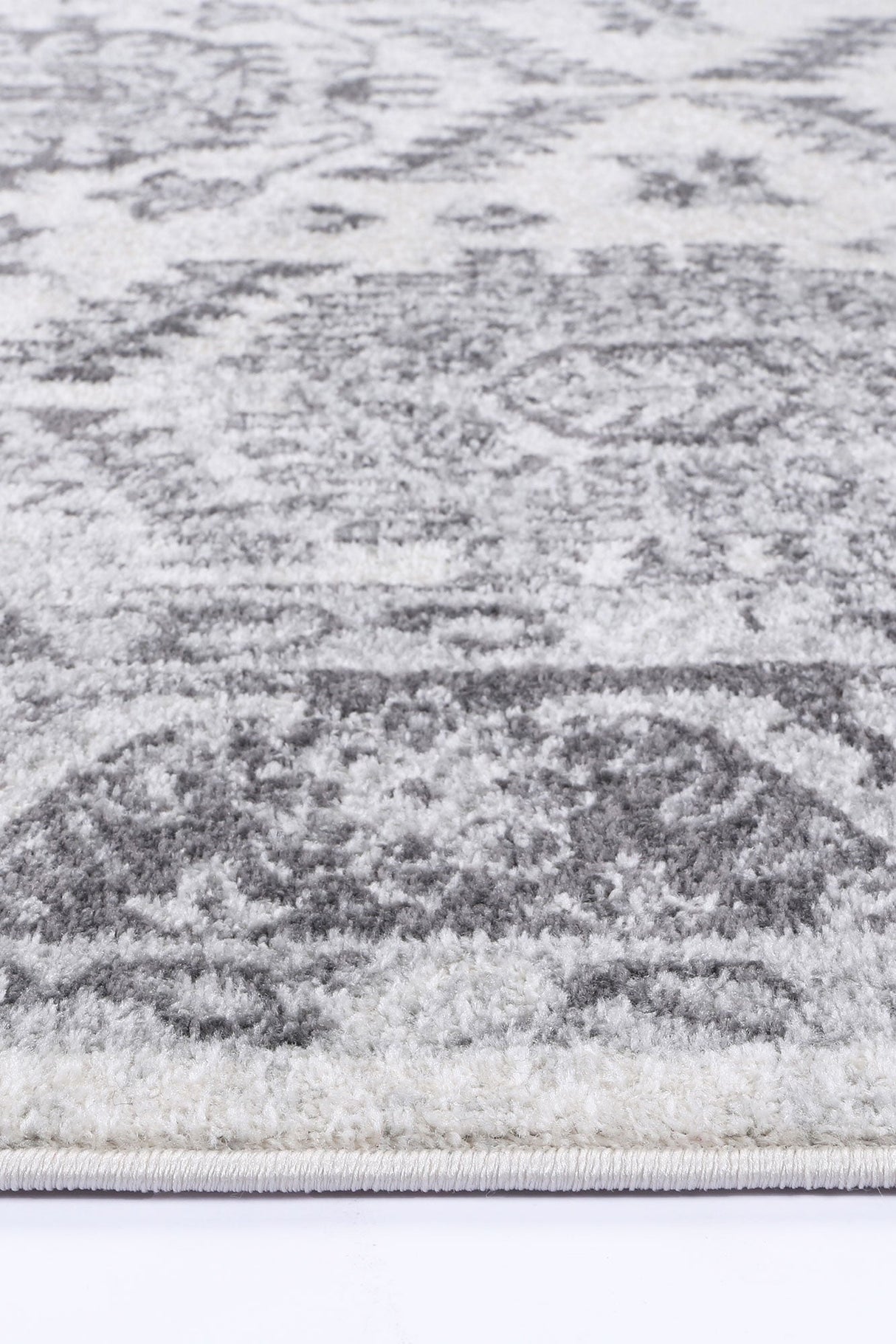 Ligures  White Grey Traditional Rug
