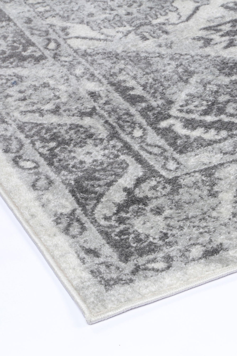 Ligures  White Grey Traditional Rug