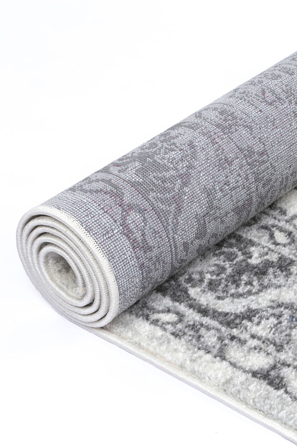 Ligures  White Grey Traditional Rug