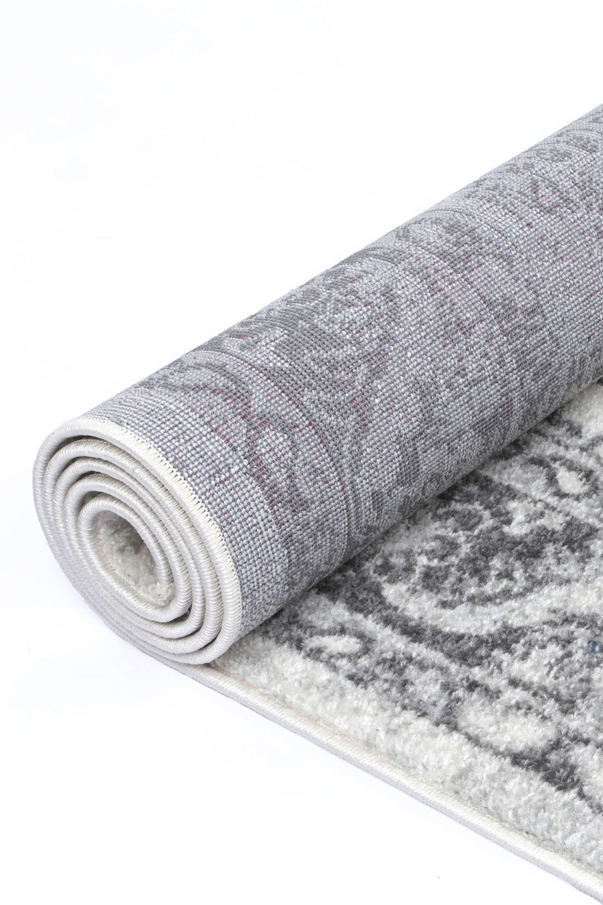 Ligures  White Grey Traditional Rug